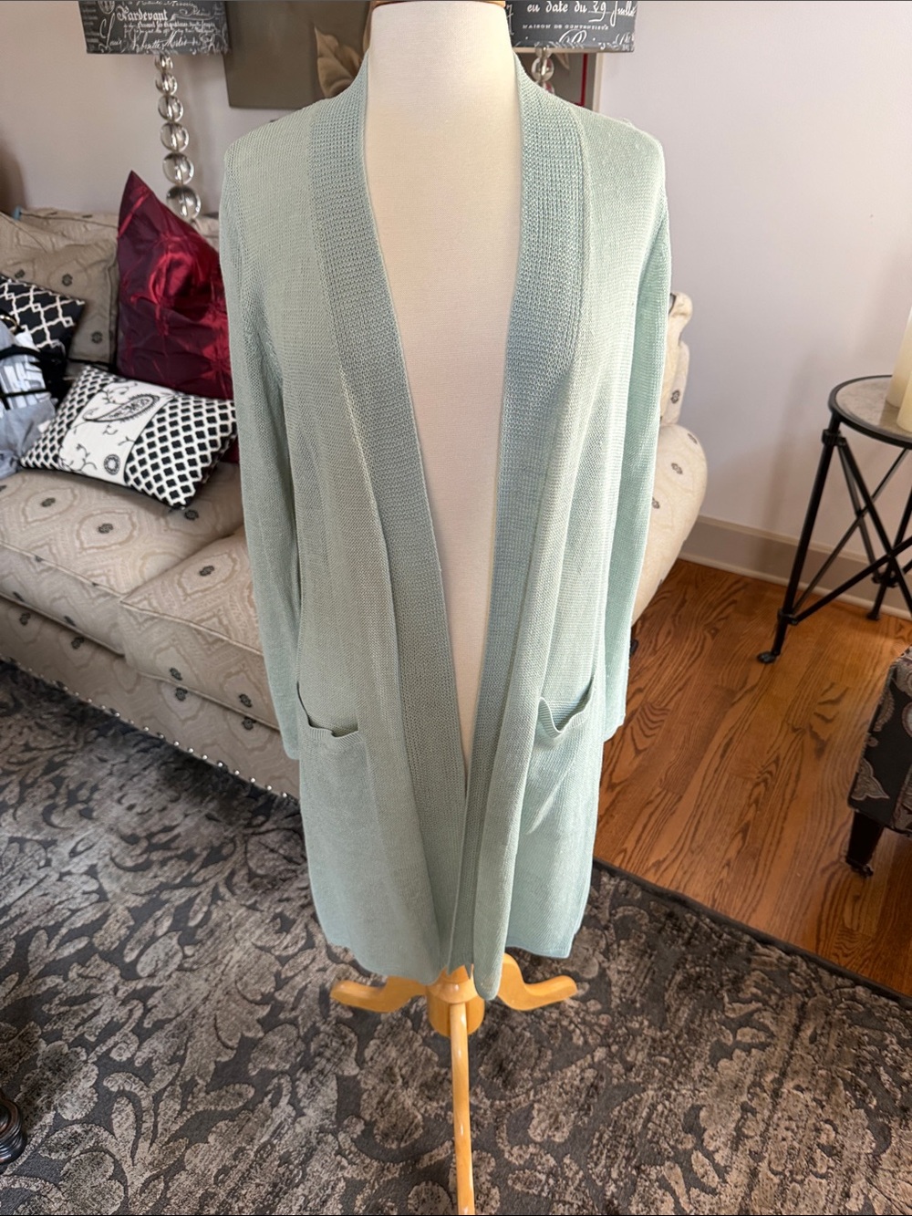 J. Jill Mint Open-Front Lightweight Cardigan